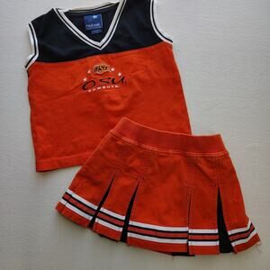Red Oak OSU Oklahoma State Toddler Girl Size 3T Cheerleader Costume Game Day